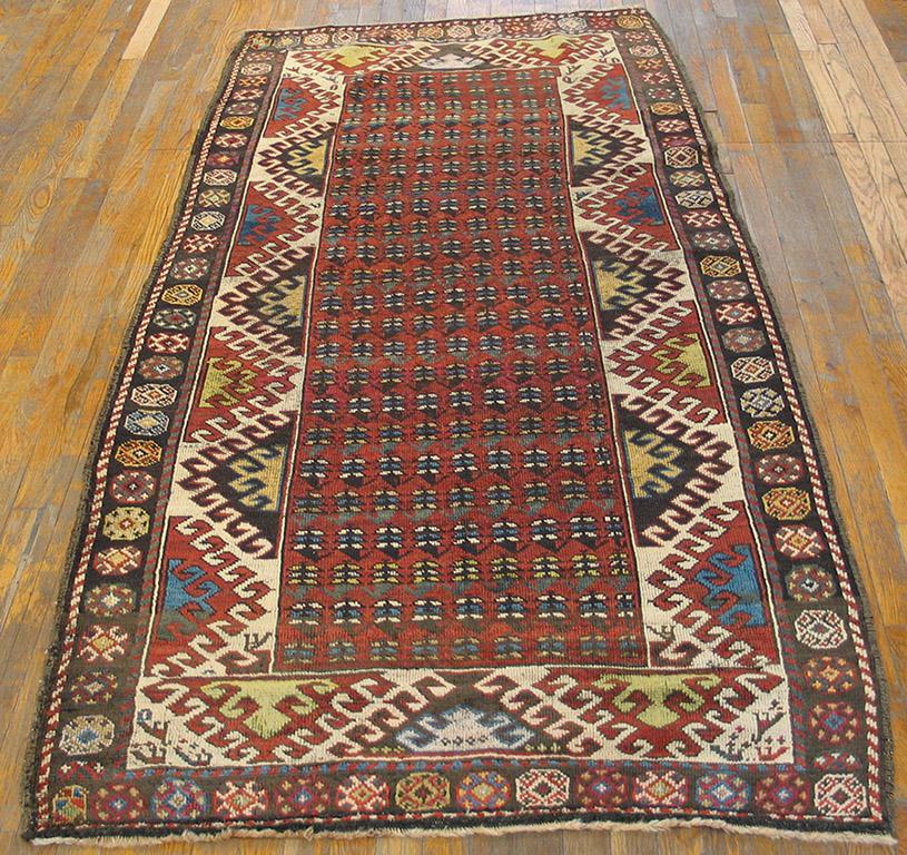 Antiker kaukasischer - Kazak Teppich, Größe: 3'10