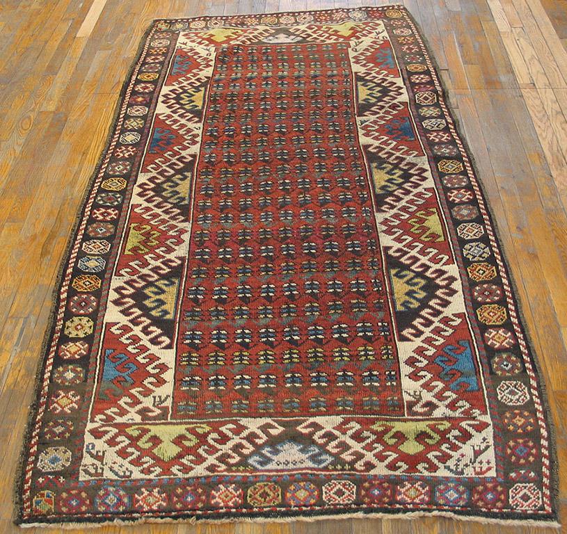 Tapis antique Caucasien - Kazak, taille : 3'10