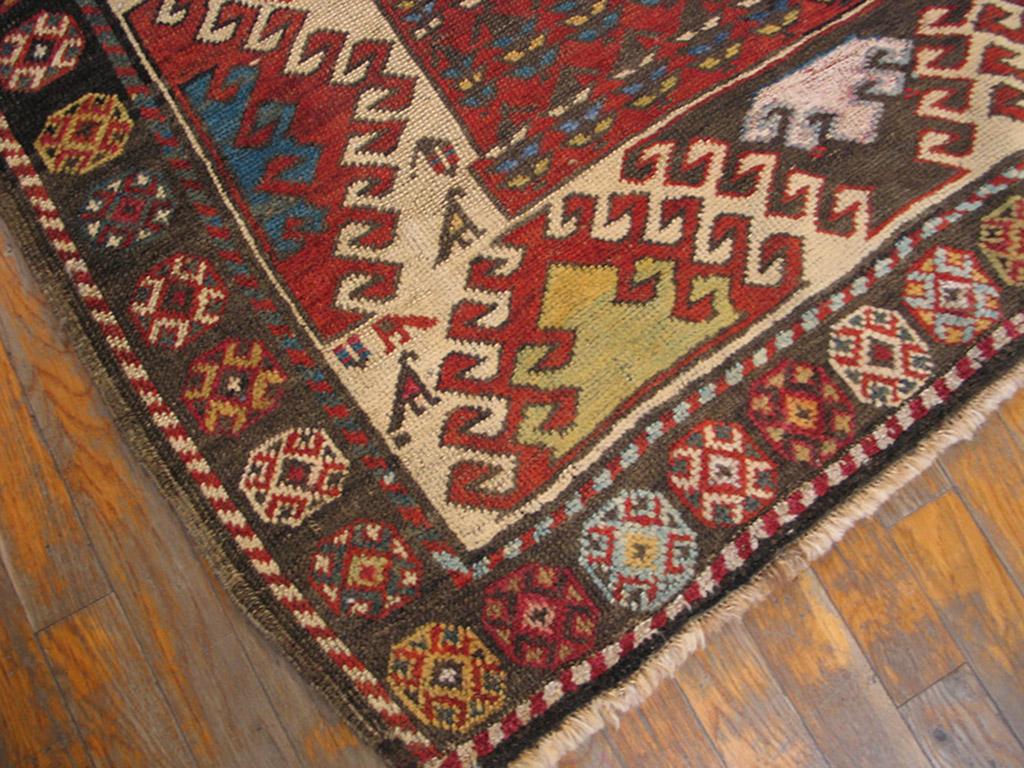 Hand-Knotted Antique Caucasian, Kazak Rug For Sale