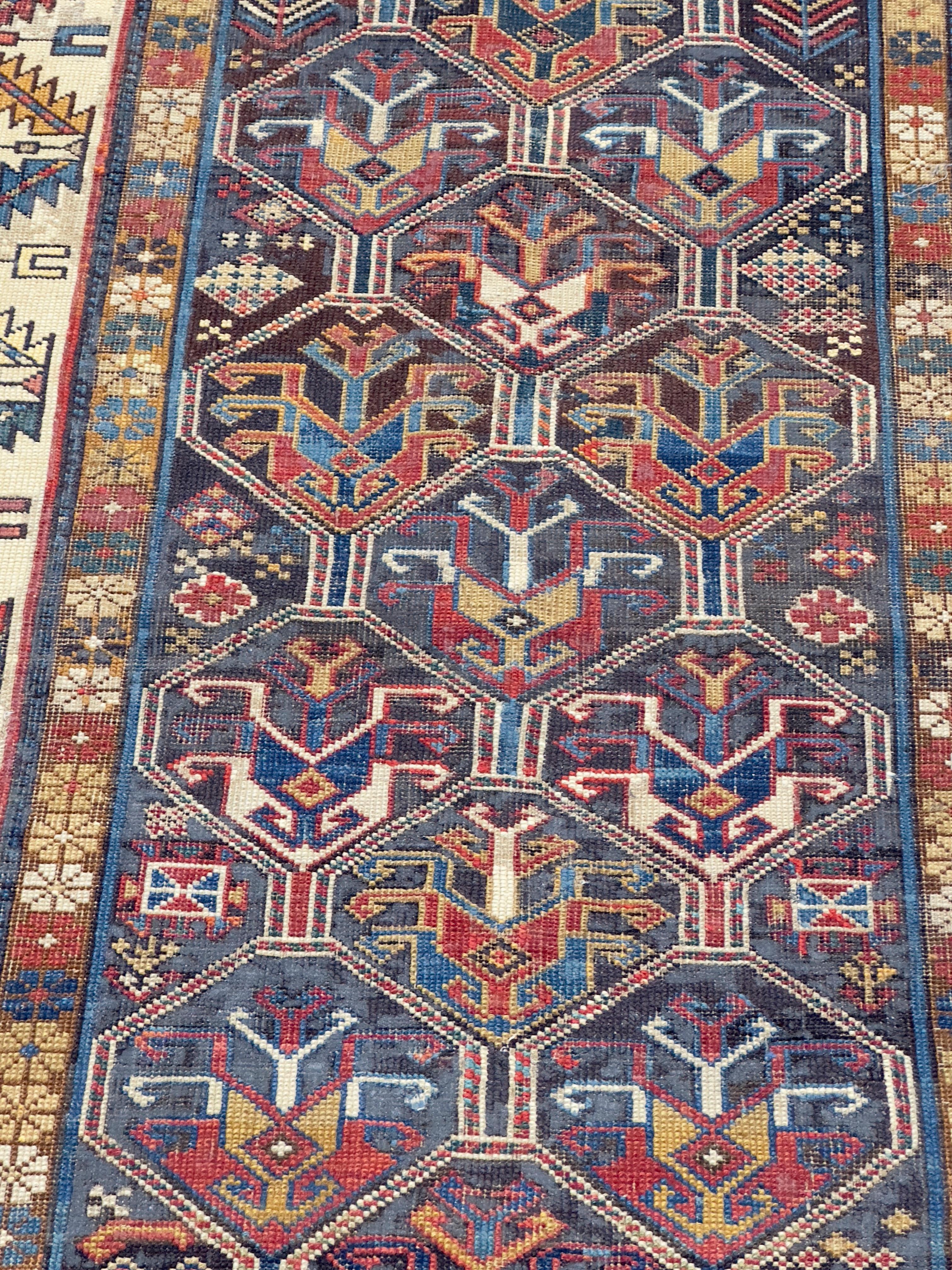Antique Caucasian Kazak Rug 3’5