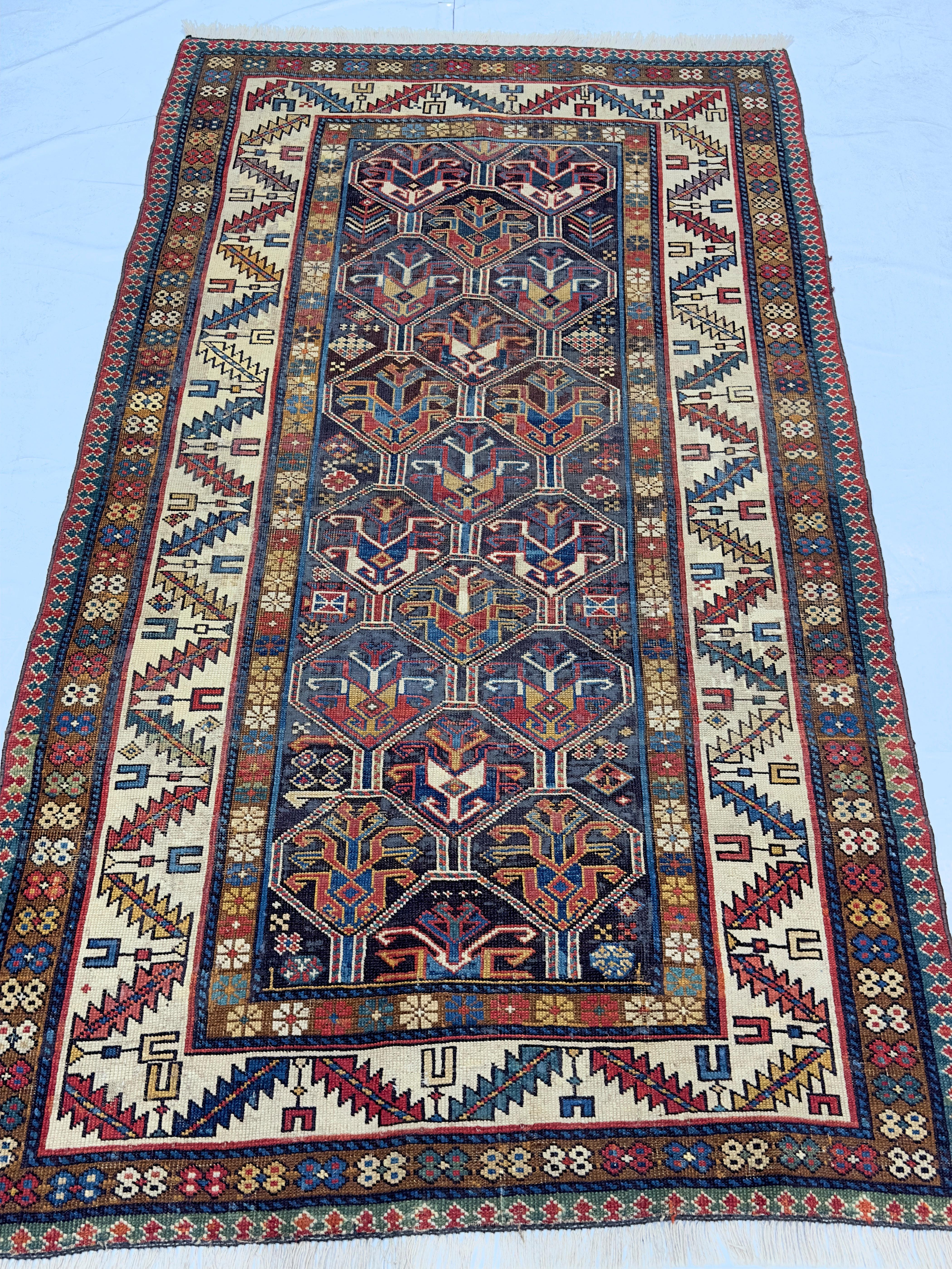 Antique Caucasian Kazak Rug 3’5
