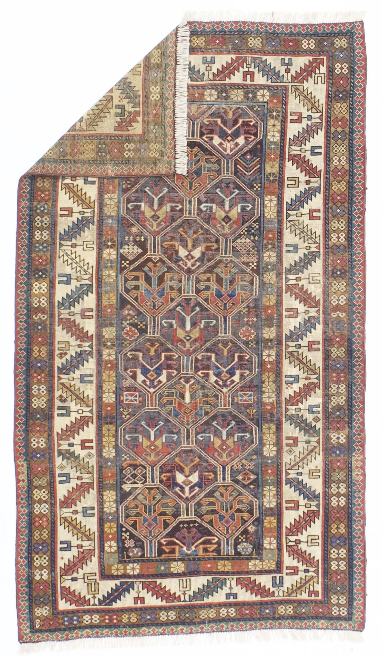 Antique Caucasian Kazak Rug 3’5