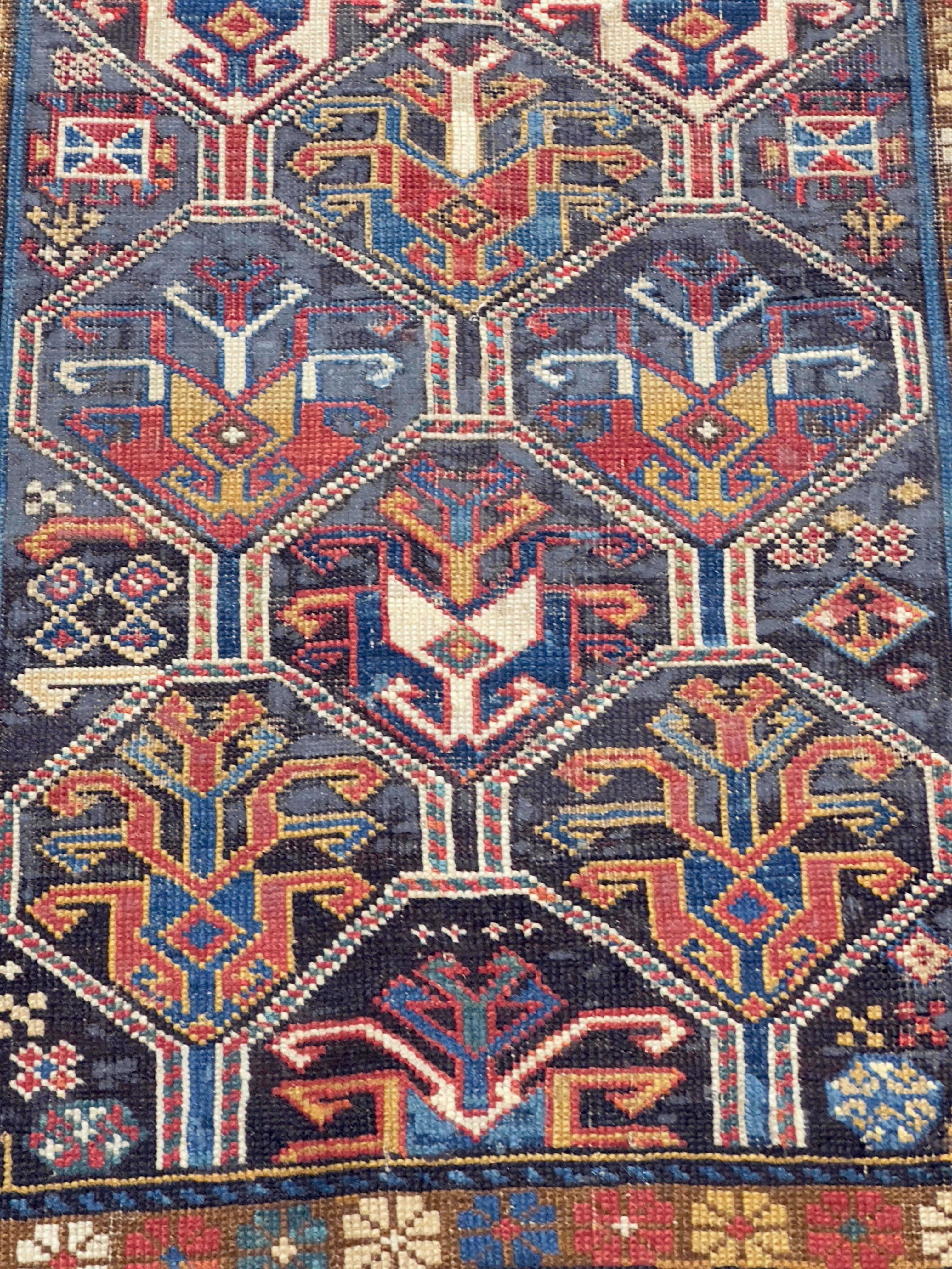 Antique Caucasian Kazak Rug 3’5
