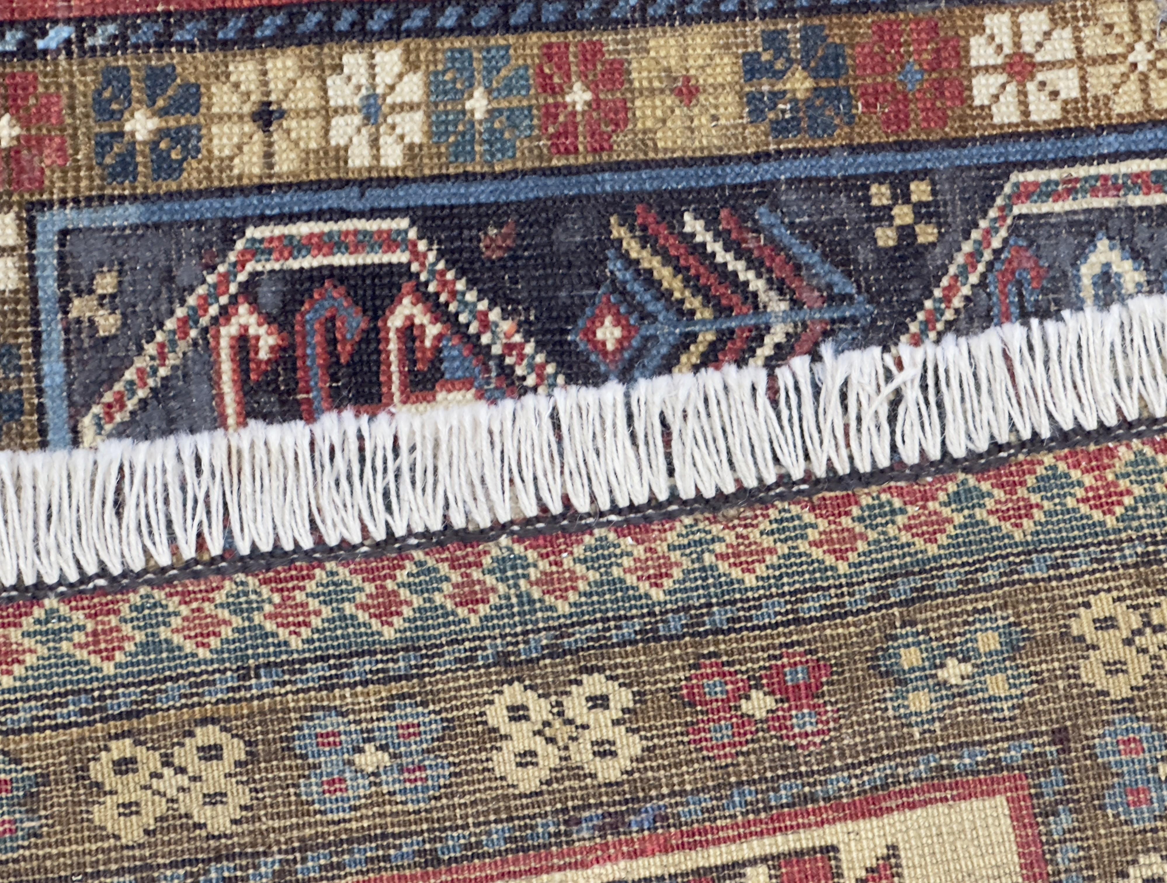 Antique Caucasian Kazak Rug 3’5