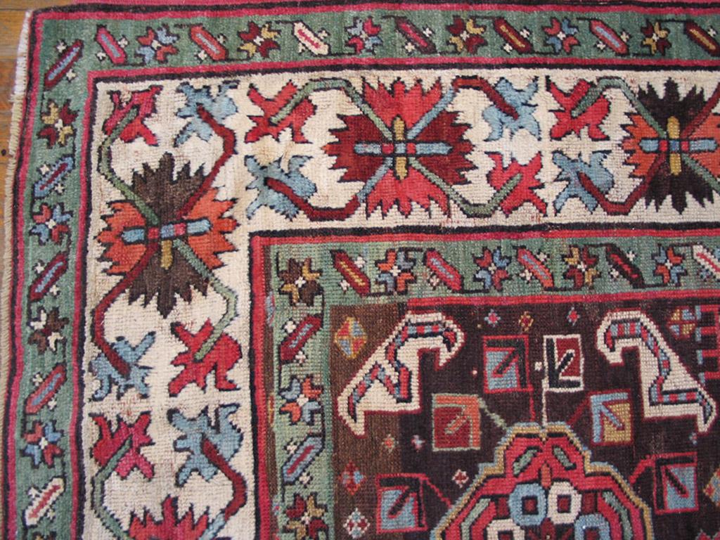 Hand-Knotted 19th Century Caucasian Kazak Carpet ( 3'6