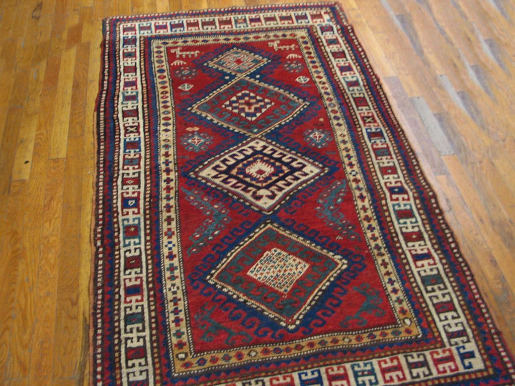 Antique Caucasian - Kazak rug, size: 3'7