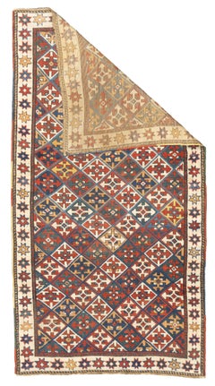Tappeto antico kazako caucasico 3'9'' x 7'2''