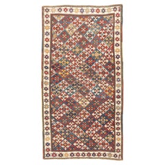 Tapis Kazak caucasien ancien de 3'9'' x 7'2''