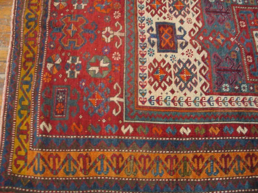 Hand-Knotted Late 19th Century Caucasian Kazak Fachralo Prayer Rug ( 3'9