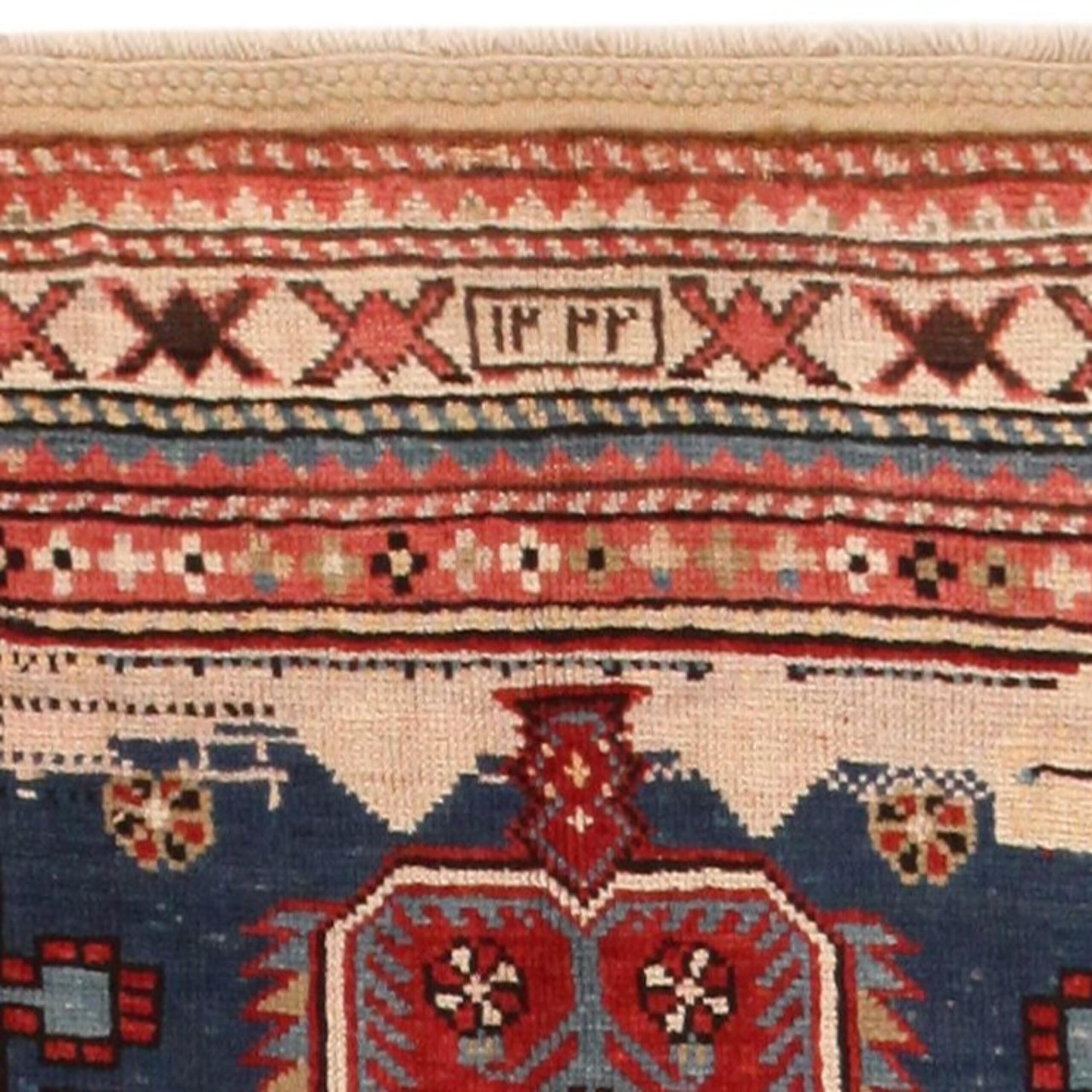 Antique Caucasian Kazak Rug. 4 ft 9 in x 10 ft 4 in  For Sale 1