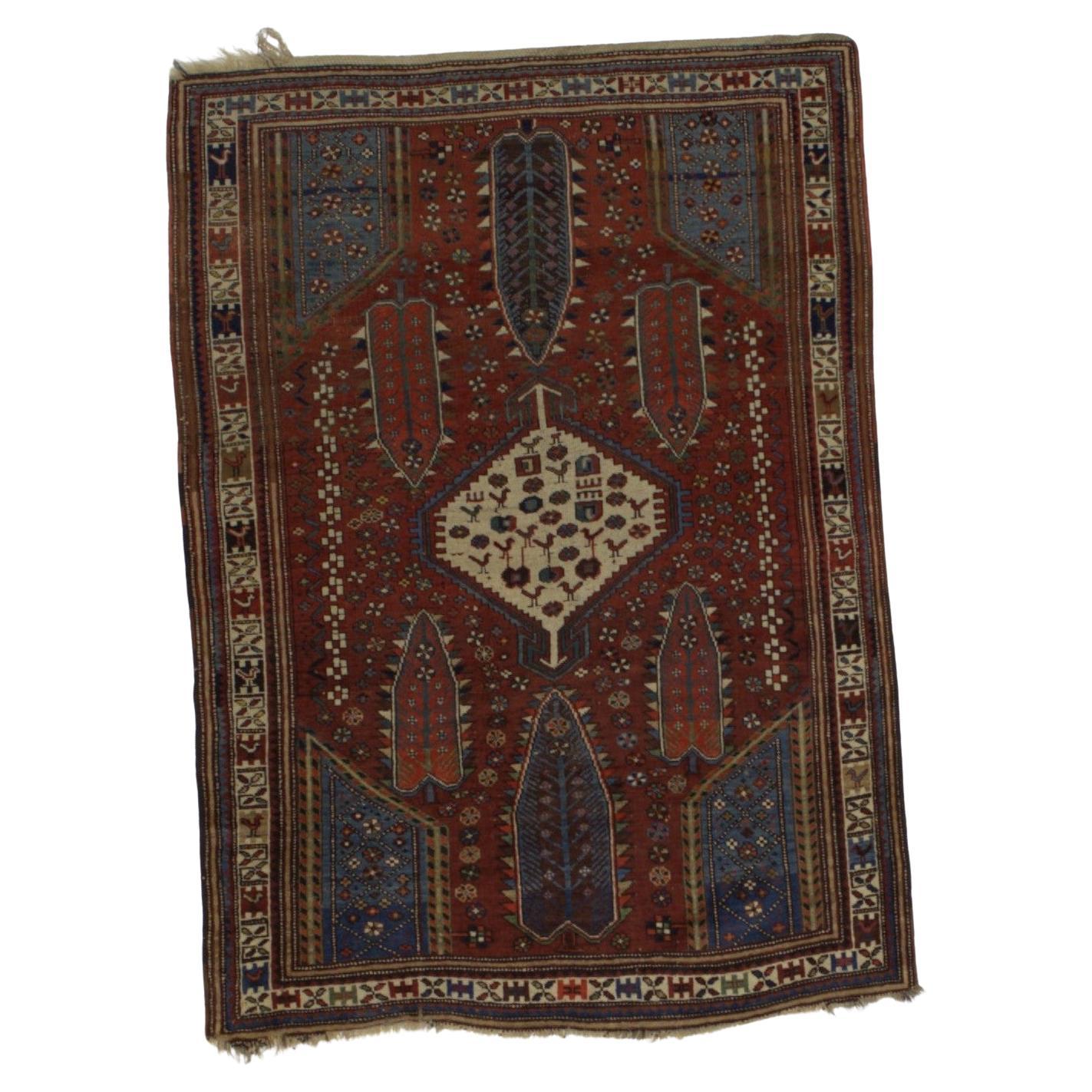 Antique Caucasian Kazak Rug 4’0" x 5’8"