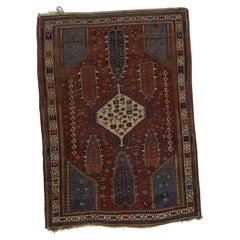 Antike kaukasische Kazak Teppich 4'0" x 5'8"