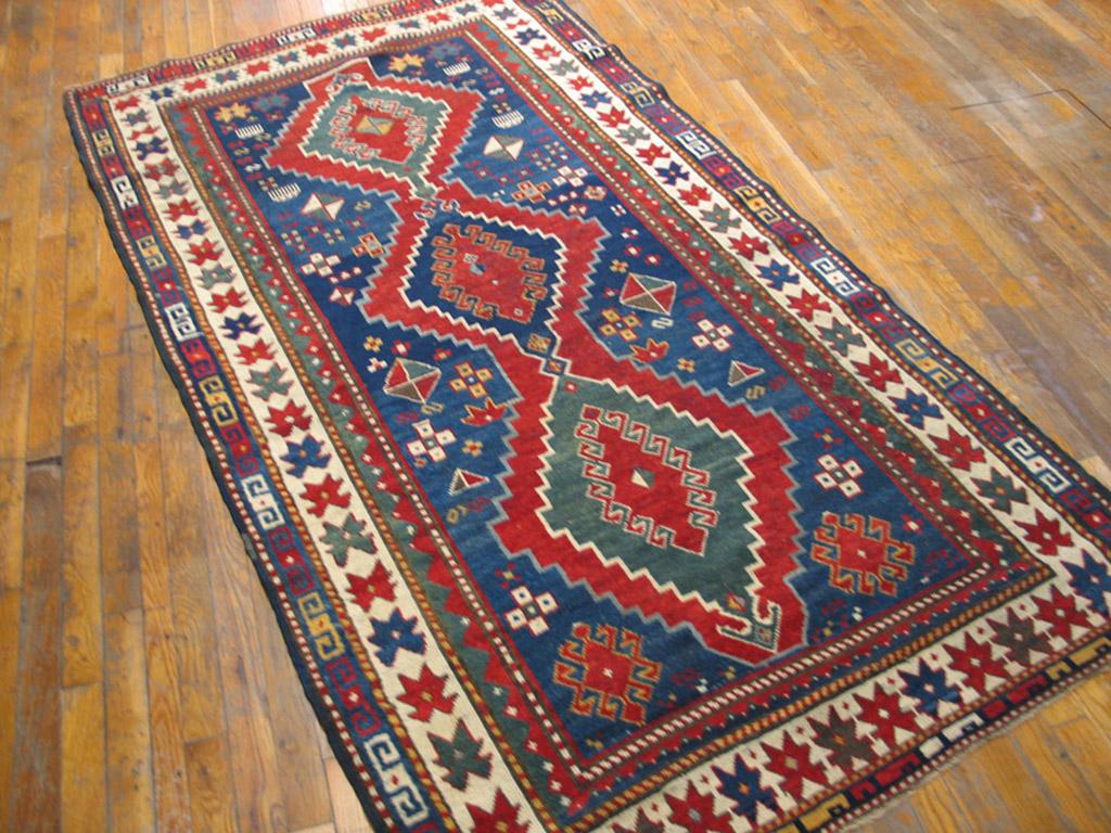 Late 19th Century Antique Caucasian, Kazak Rug For Sale