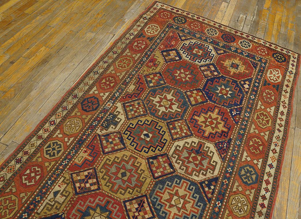 Late 19th Century 19th Century Caucasian Kazak Carpet ( 4' x 8'2