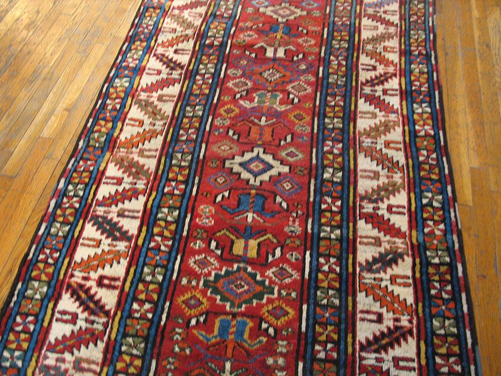 Late 19th Century 19th Century Caucasian Kazak Carpet ( 4' x 9'2