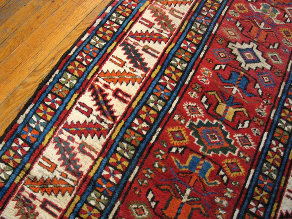 Wool 19th Century Caucasian Kazak Carpet ( 4' x 9'2