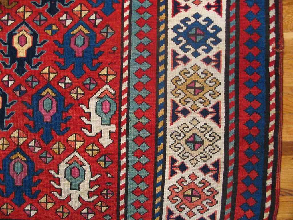 Late 19th Century 19th Century Caucasian Kazak Carpet ( 4' x 8'6