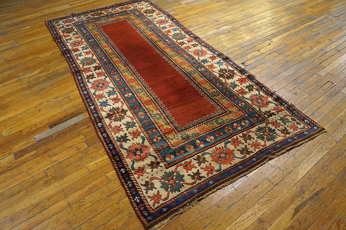 Mid 19th Century Caucasian Kazak Carpet ( 4' x 8'8