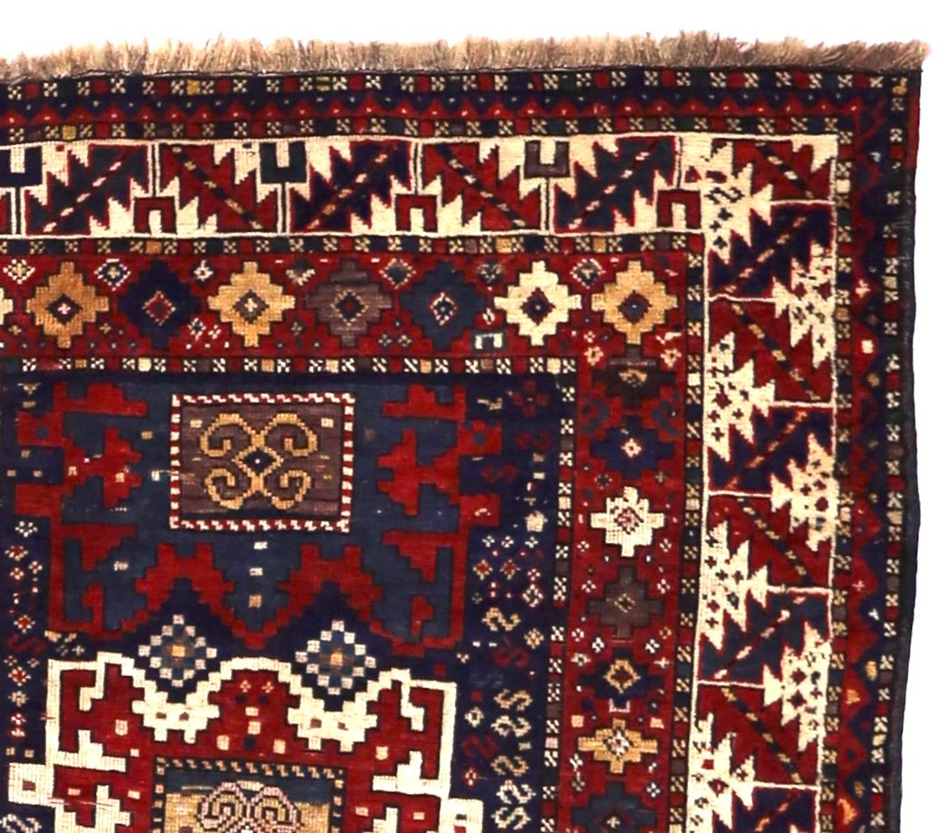 Alfombra Kazak Caucásica Antigua 4'1