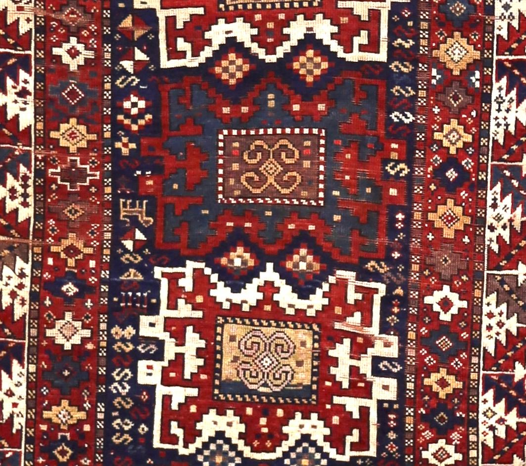 Alfombra Kazak Caucásica Antigua 4'1