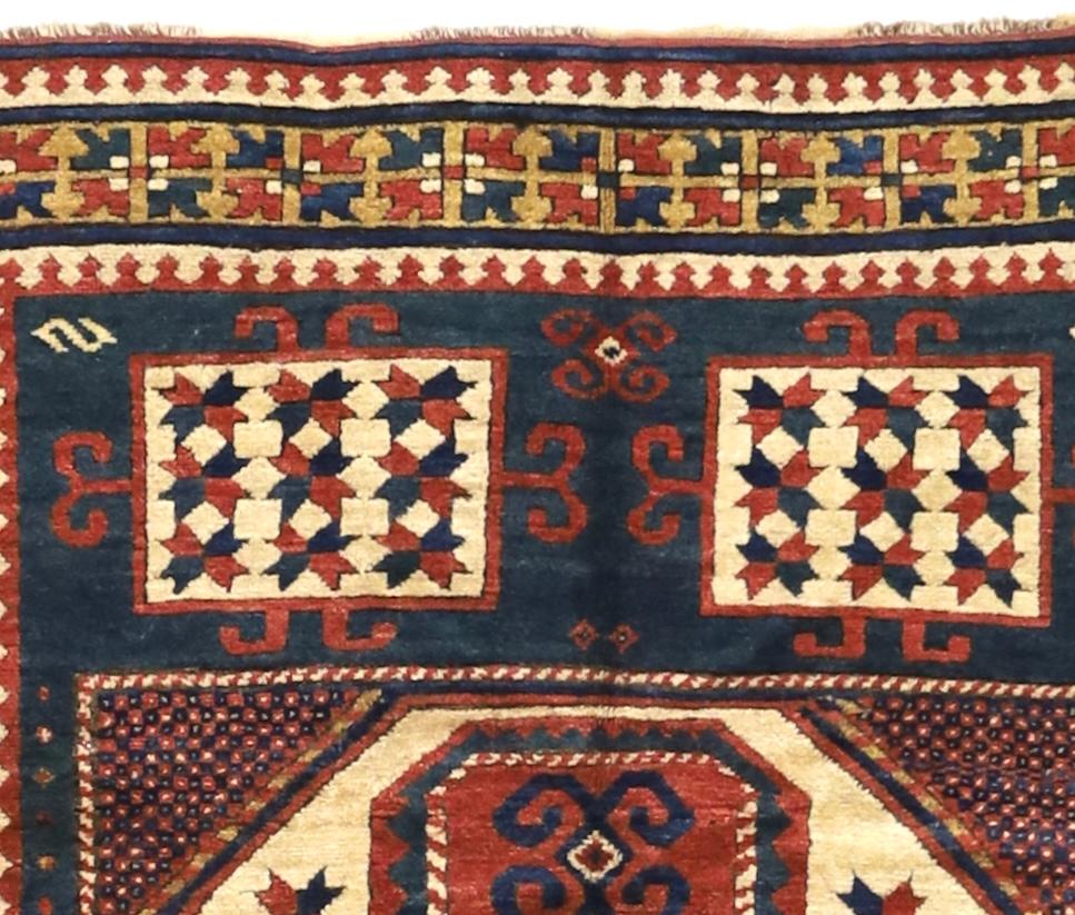 Alfombra Kazak Caucásica Antigua 4'10
