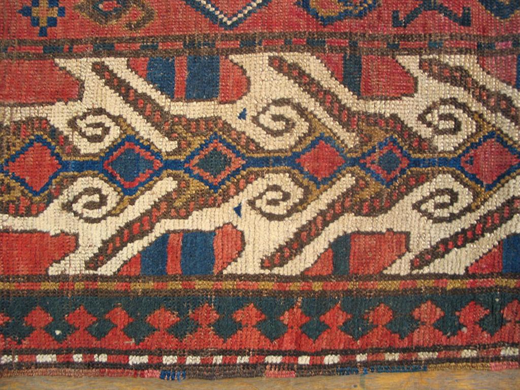 Wool 19th Century Caucasian Kazak Carpet ( 4'10 