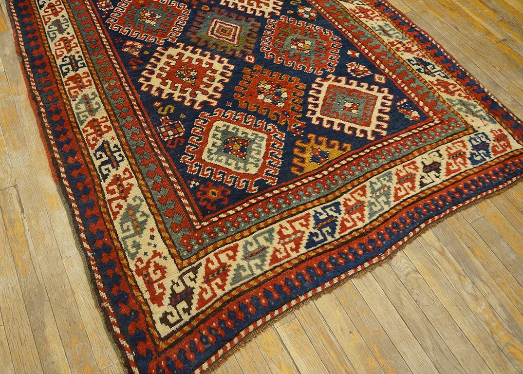 19th Century Caucasian Bordjalou Kazak Carpet ( 4'10