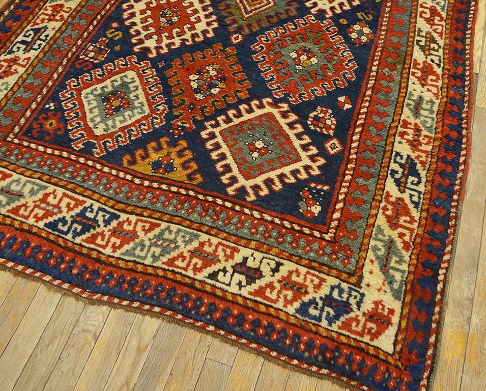 19th Century Caucasian Bordjalou Kazak Carpet ( 4'10