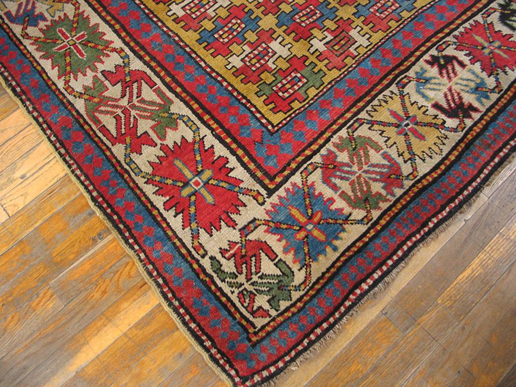 19th Century Caucasian Kazak Carpet ( 4'10