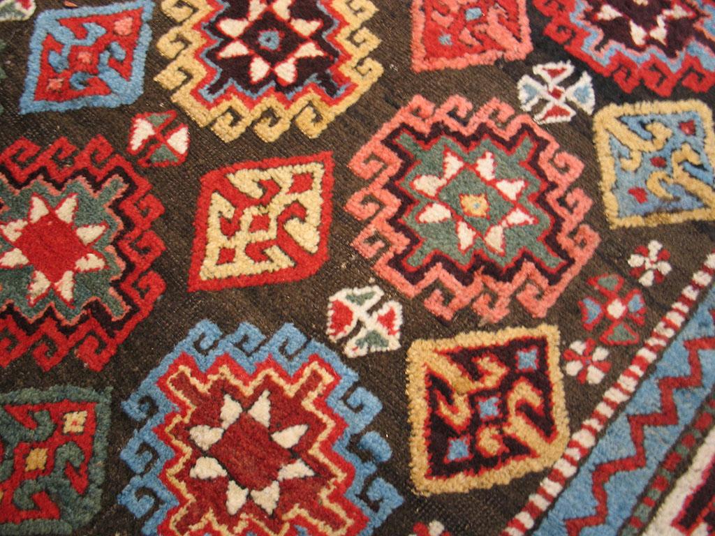 Wool Late 19th Century Caucasian Kazak Carpet ( 3'6