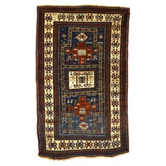 Tappeto caucasico antico Kazak 4'3" x 7'0"