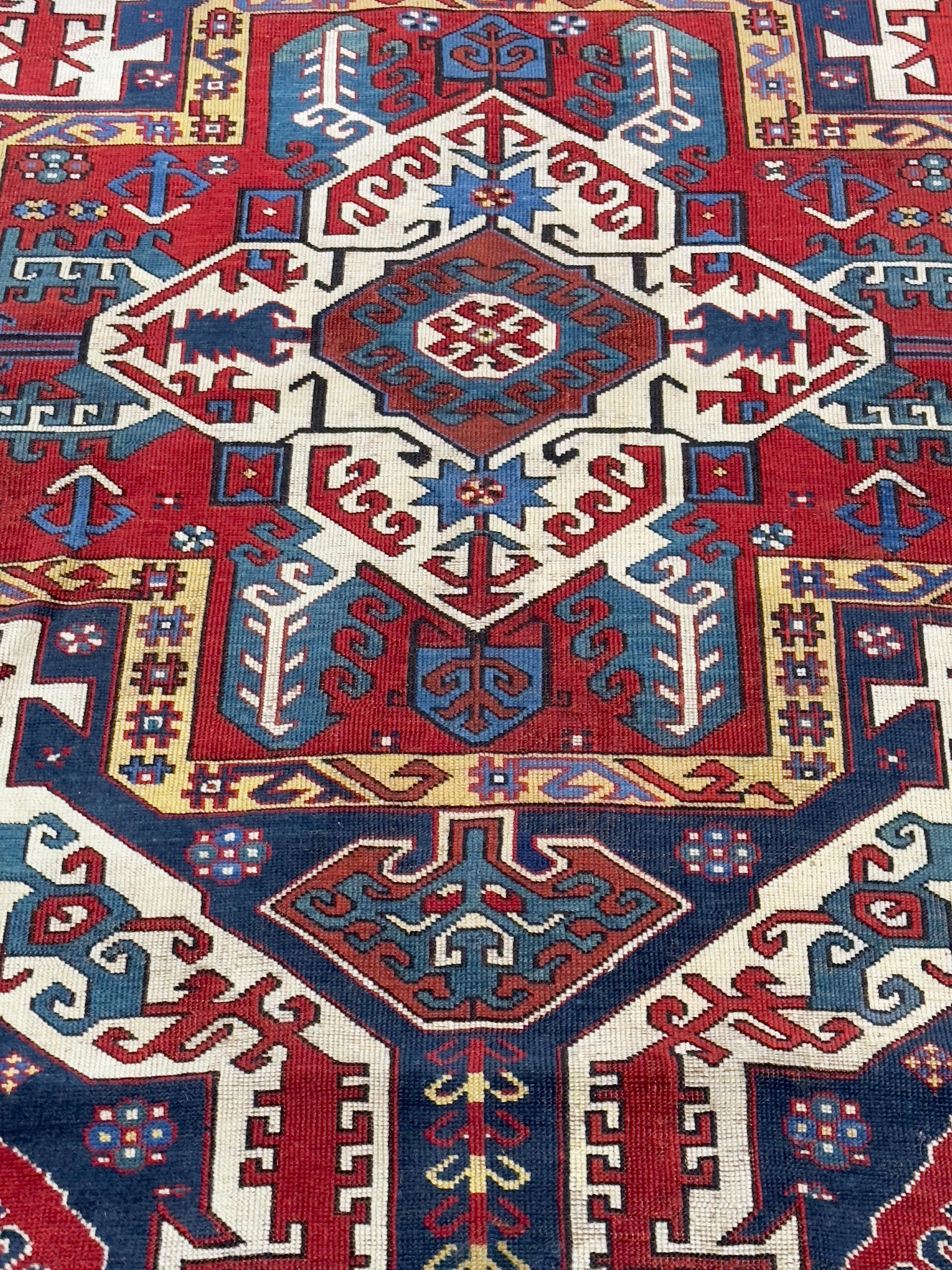 Tappeto caucasico antico Kazak 4'4