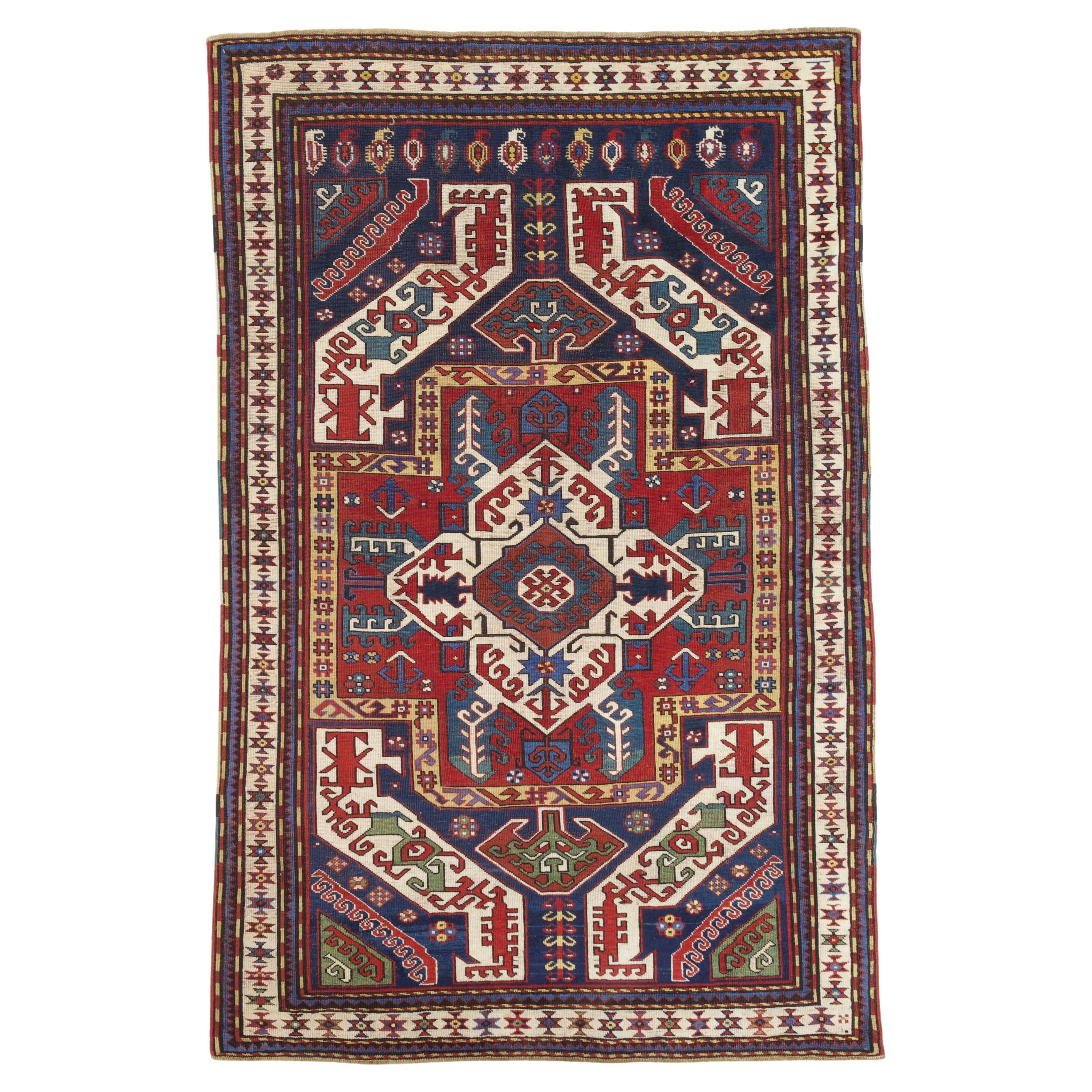 Antique Caucasian Kazak Rug 4’4" x 6'10"