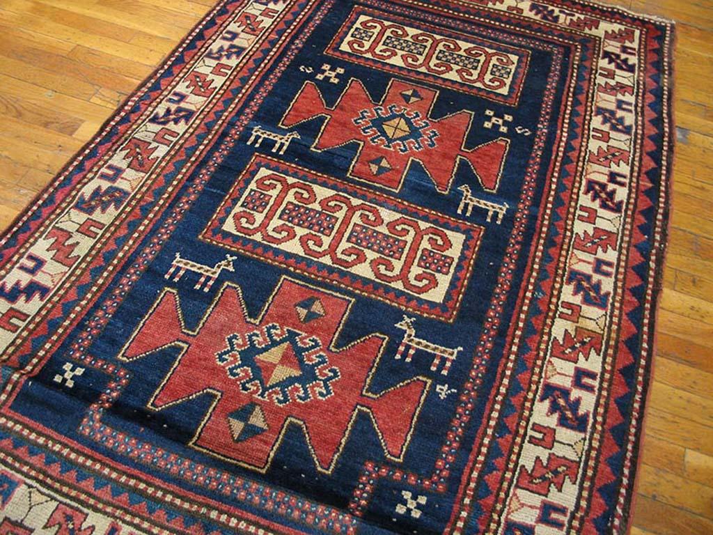 Kazakh Tapis caucasien Kazak du début du 20ème siècle ( 4'4