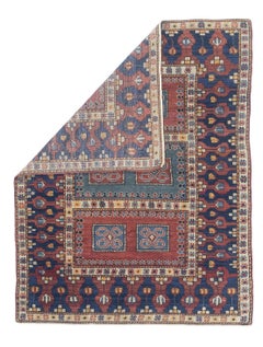 Tappeto antico kazako caucasico 4'5" x 5'8"