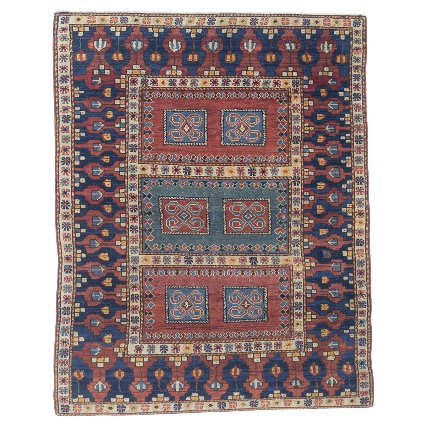Antique Caucasian Kazak Rug 4’5” x 5’8”