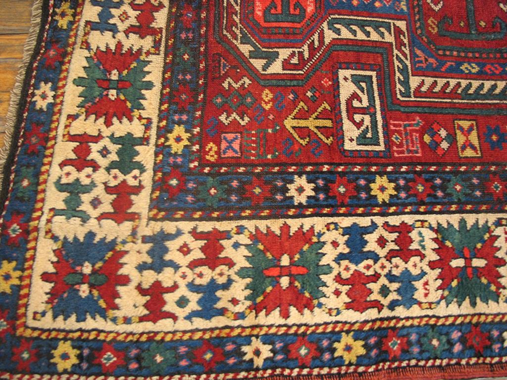 19th Century Caucasian Kazak Capet ( 4'6