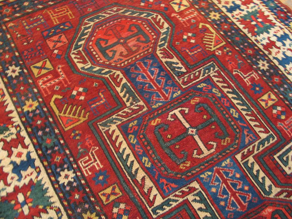 Late 19th Century 19th Century Caucasian Kazak Capet ( 4'6