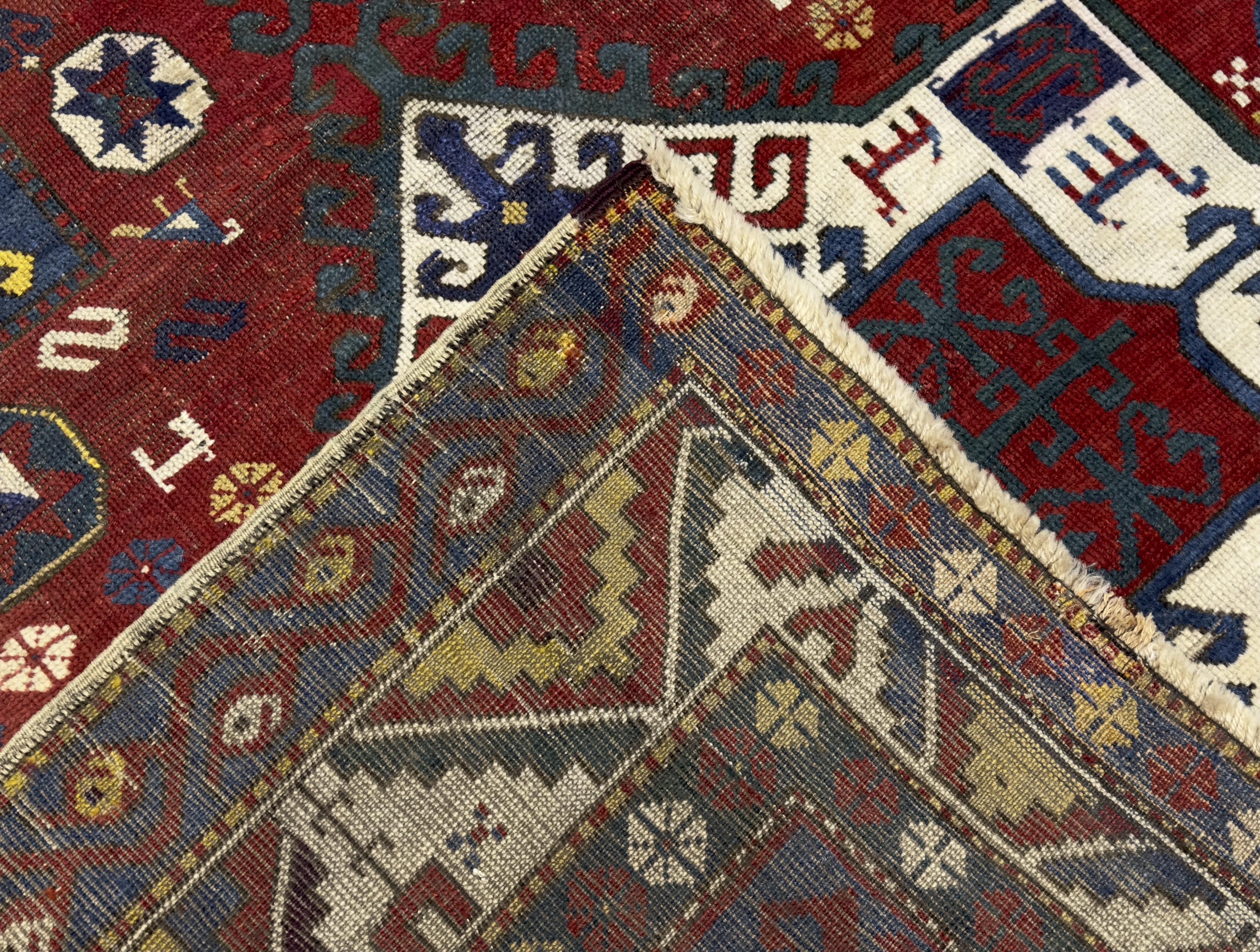 Antique Caucasian Kazak Rug 4'9