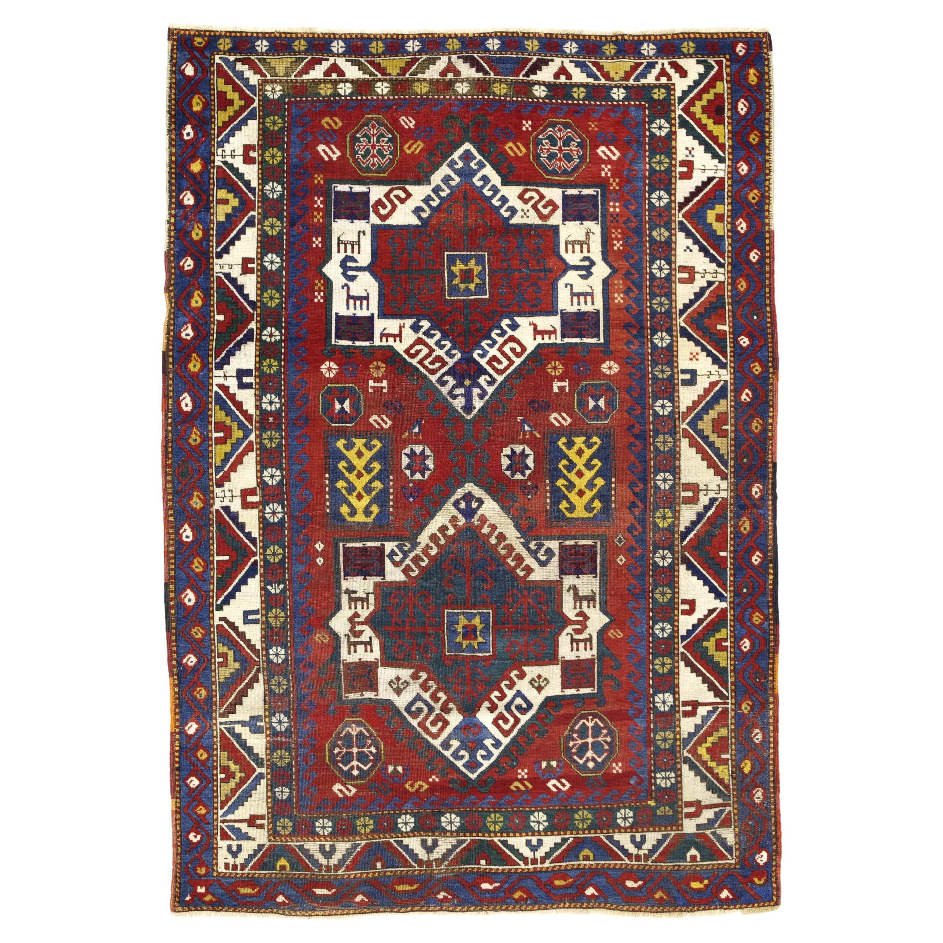 Tapis caucasien Kazak antique 4'9" x 6'11"