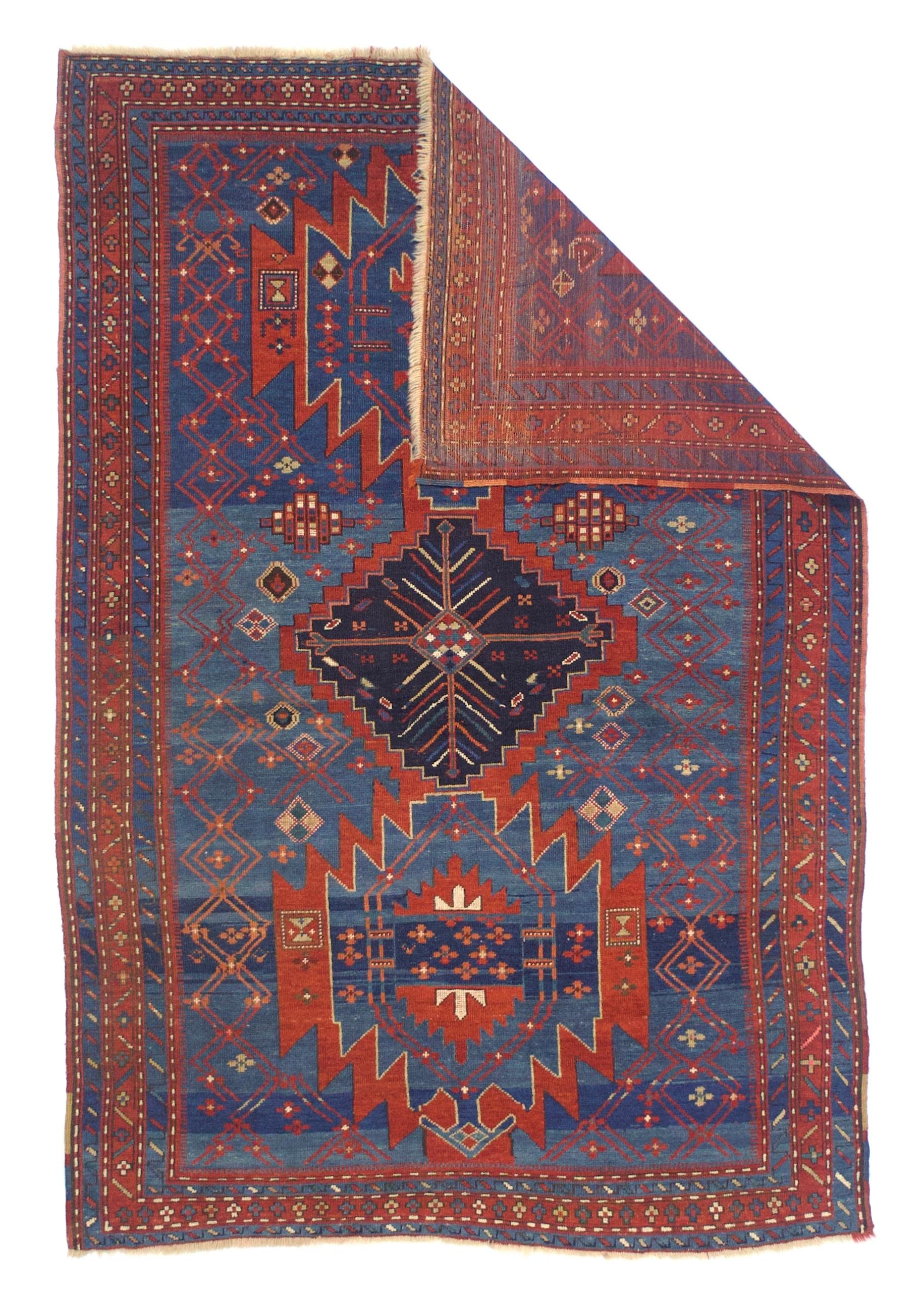 Alfombra Kazak Caucásica Antigua 4'9
