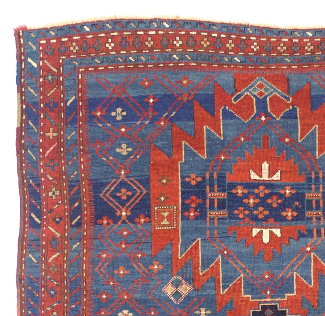 Alfombra Kazak Caucásica Antigua 4'9