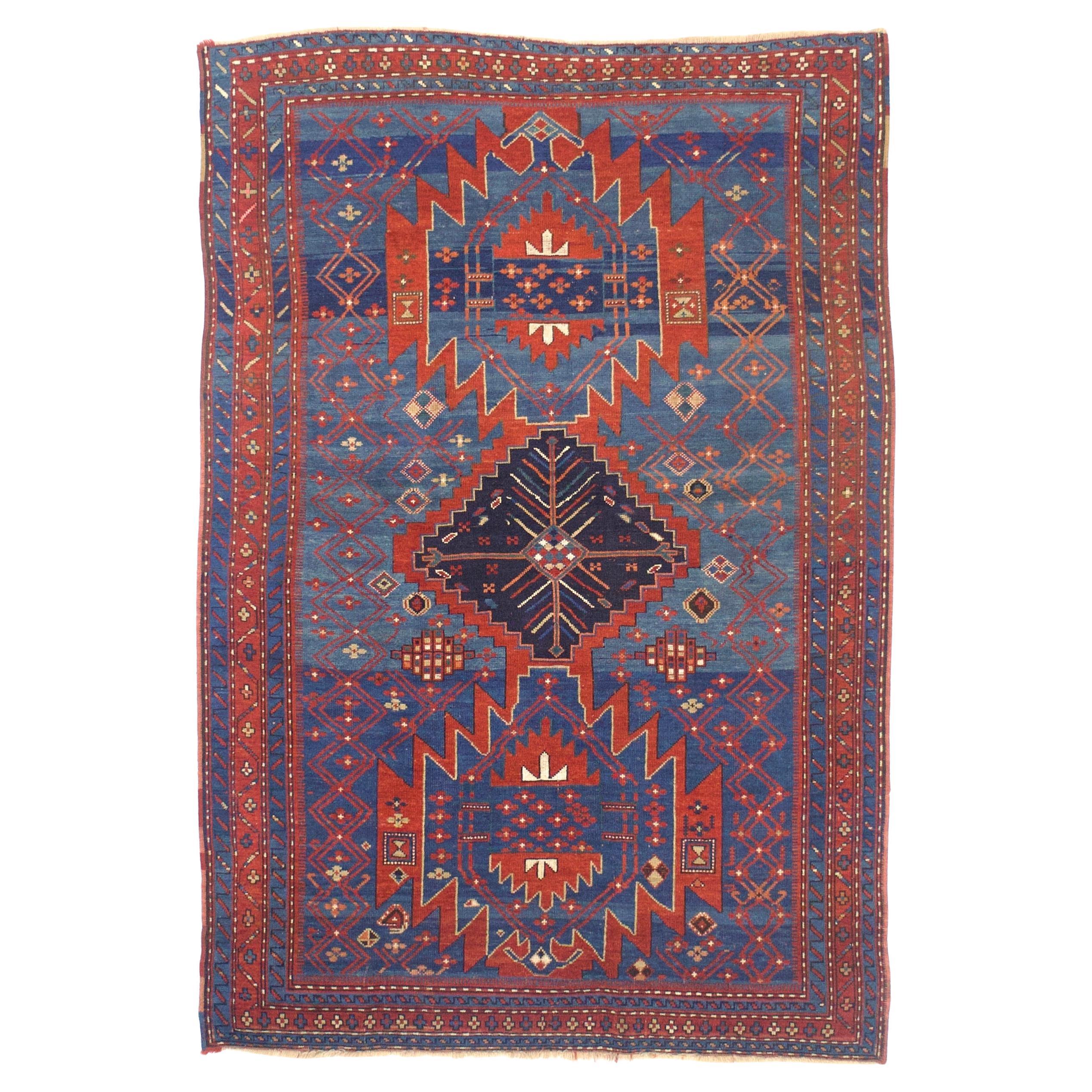 Antique Caucasian Kazak Rug 4'9" x 7’2"