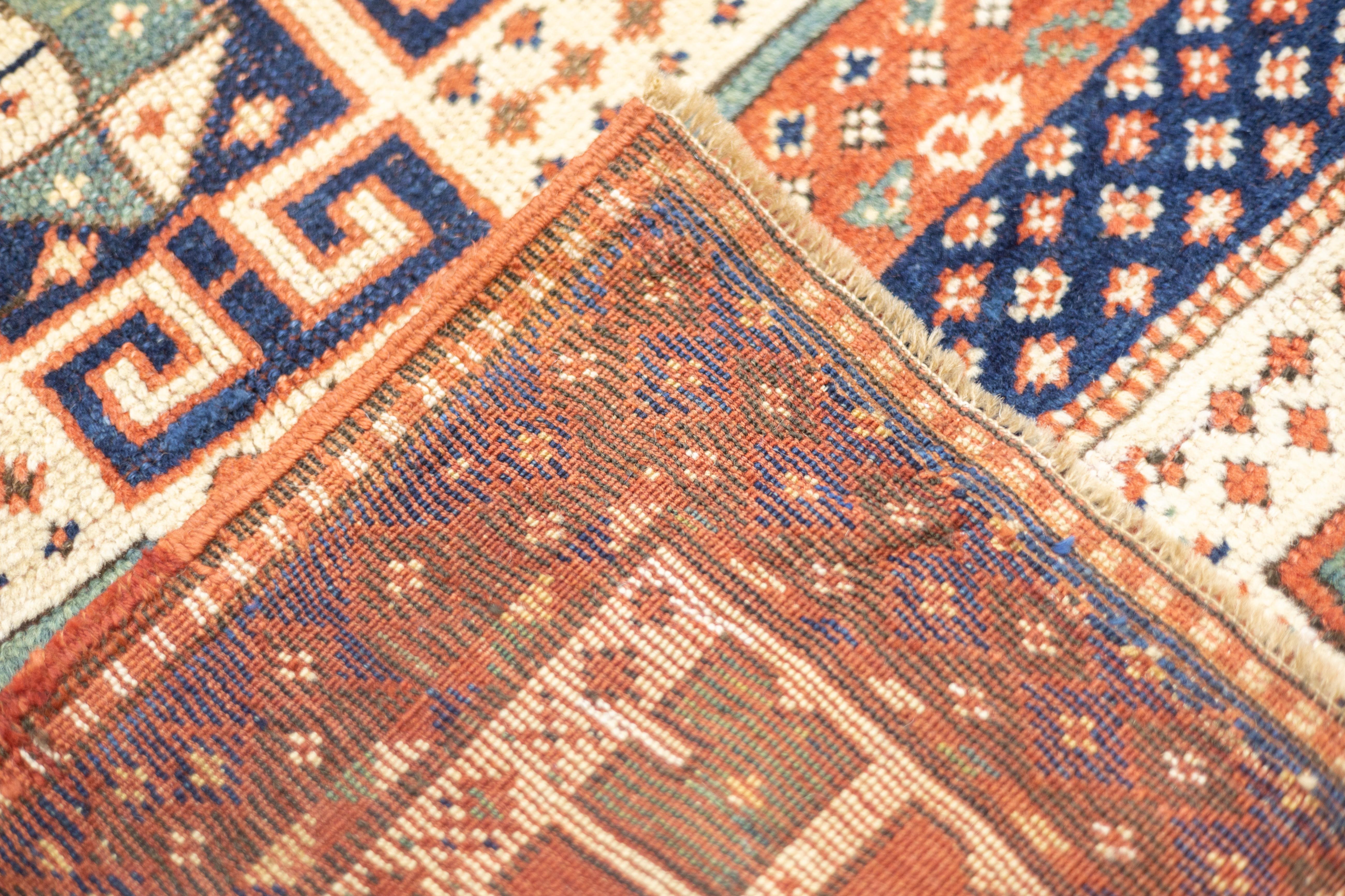 Antique Caucasian Kazak Rug 5'1'' x 6'10'' For Sale 4