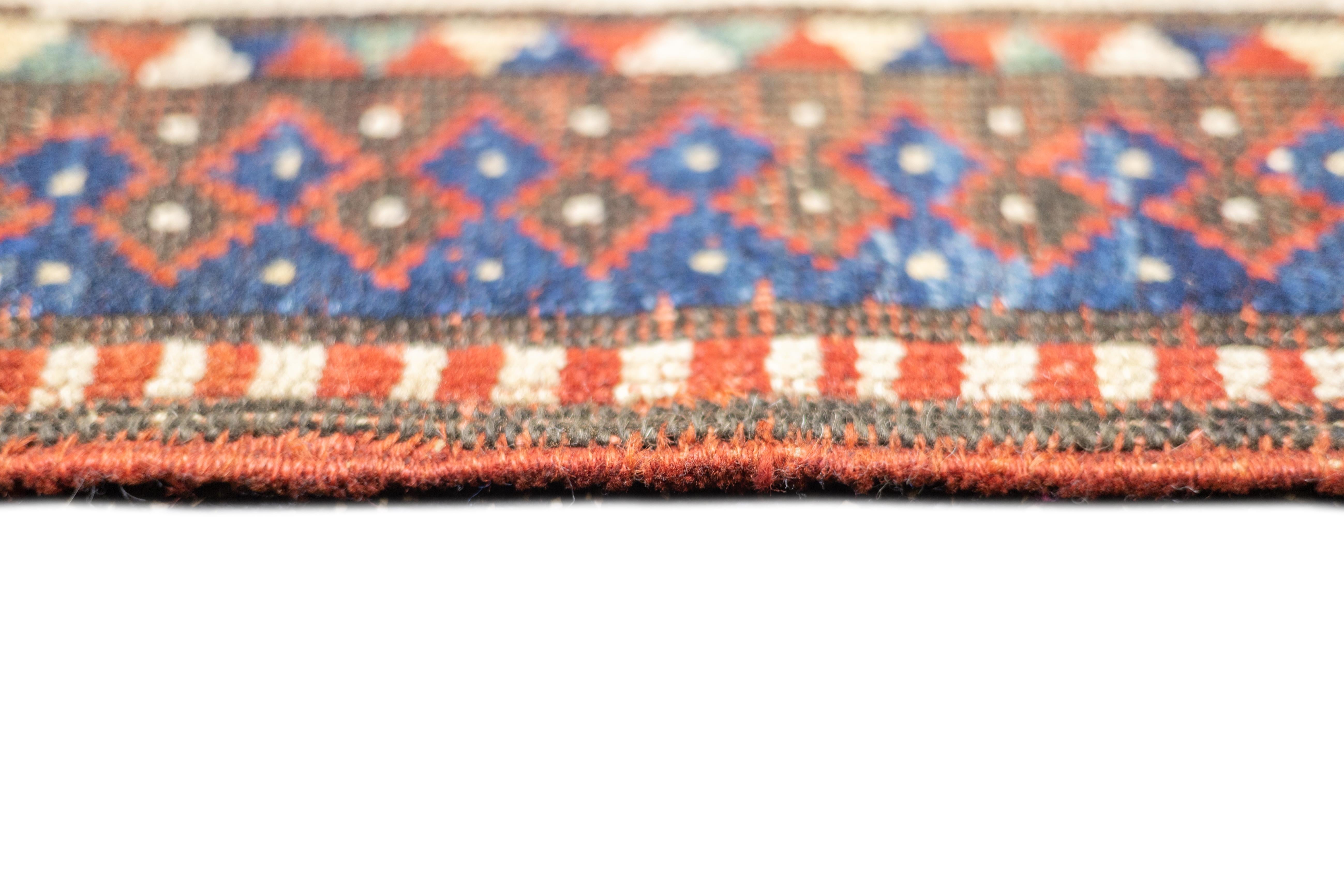 Wool Antique Caucasian Kazak Rug 5'1'' x 6'10'' For Sale