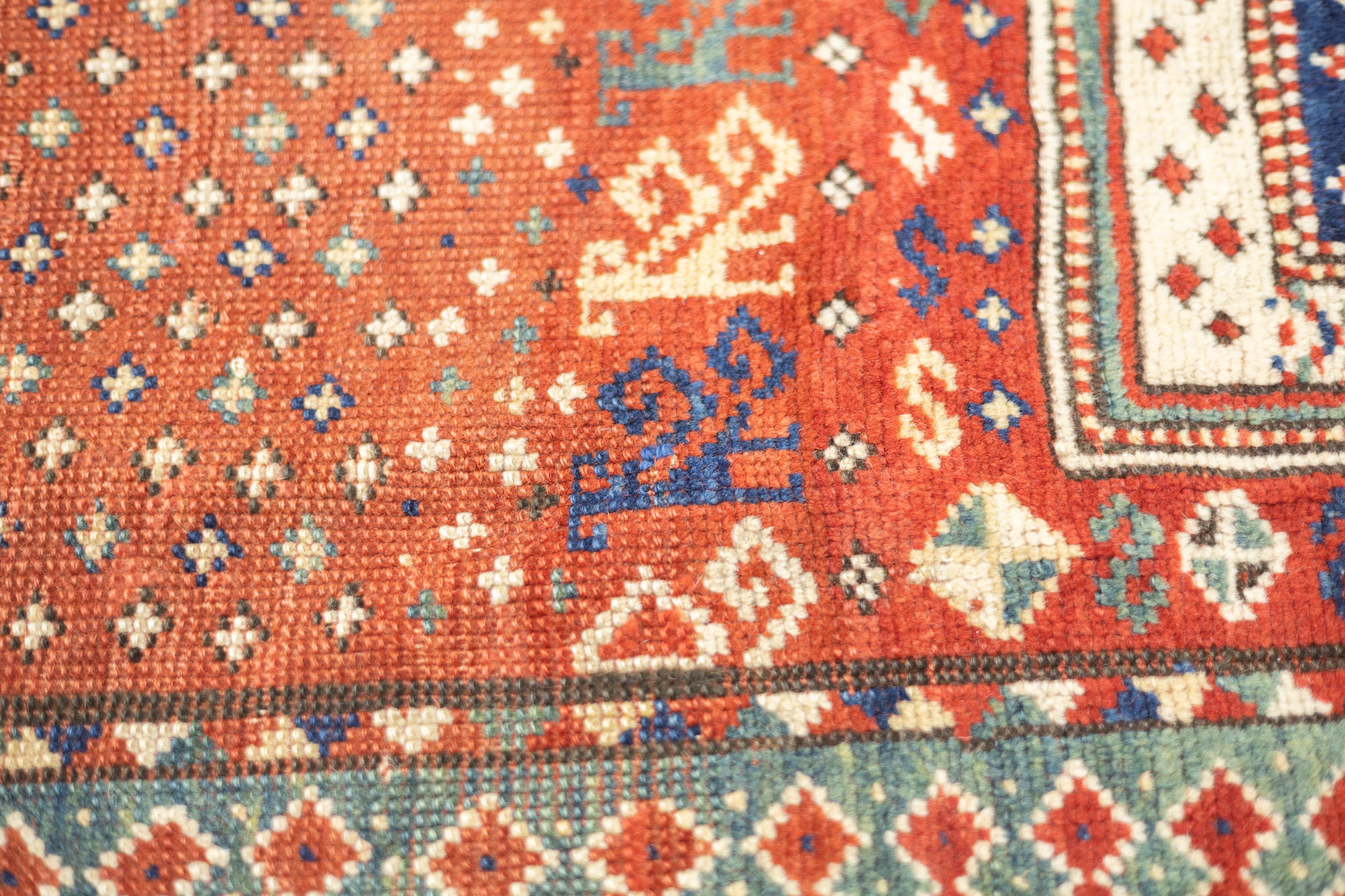 Antique Caucasian Kazak Rug 5'1'' x 6'10'' For Sale 1