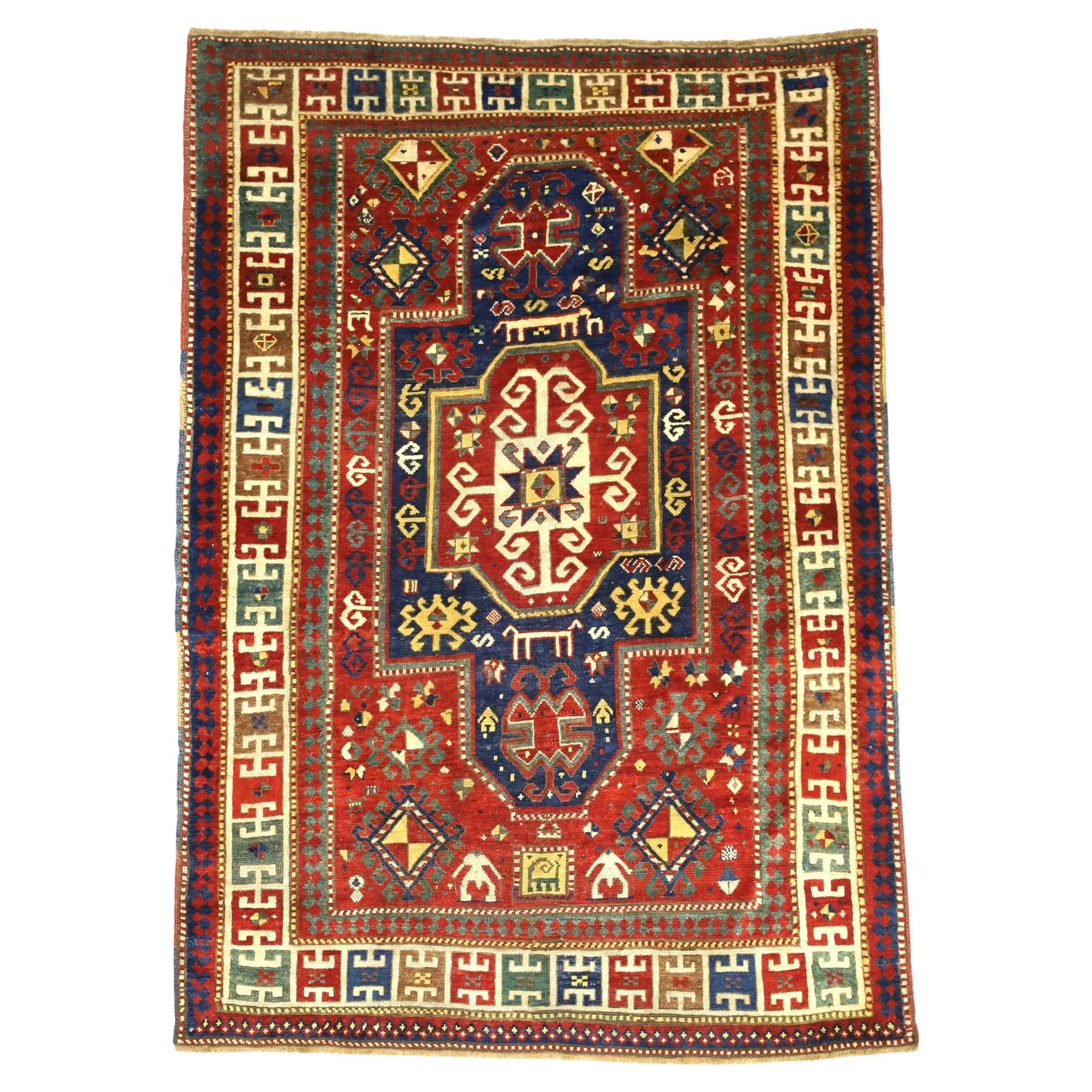 Antique Caucasian Kazak Rug 5'1" x 7’4”