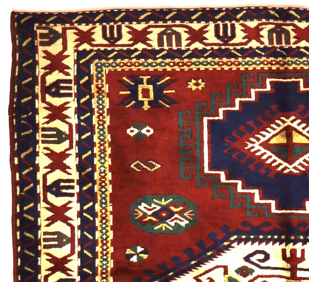 Antique Caucasian Kazak Rug 5’5