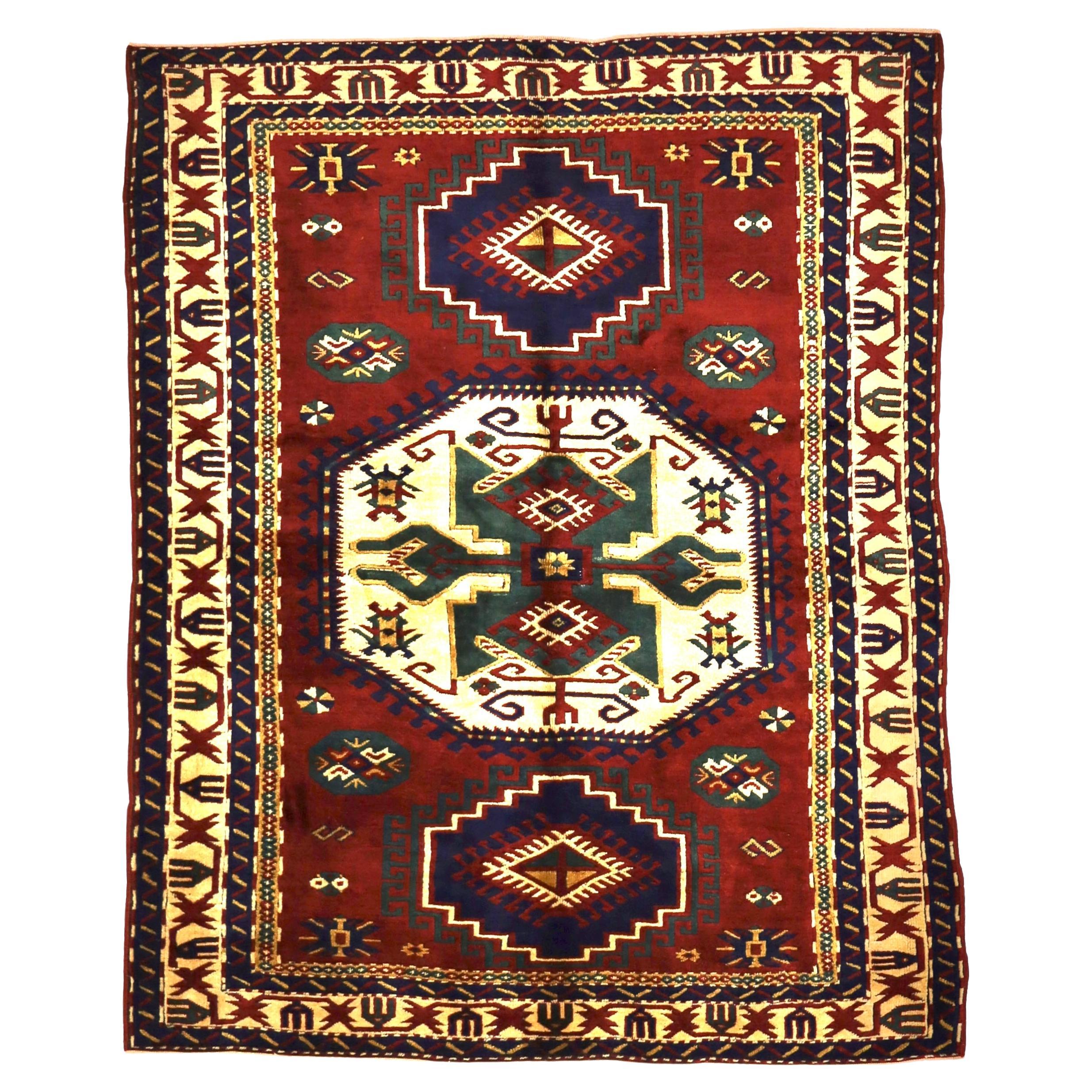 Antique Caucasian Kazak Rug 5’5" x 6’10”