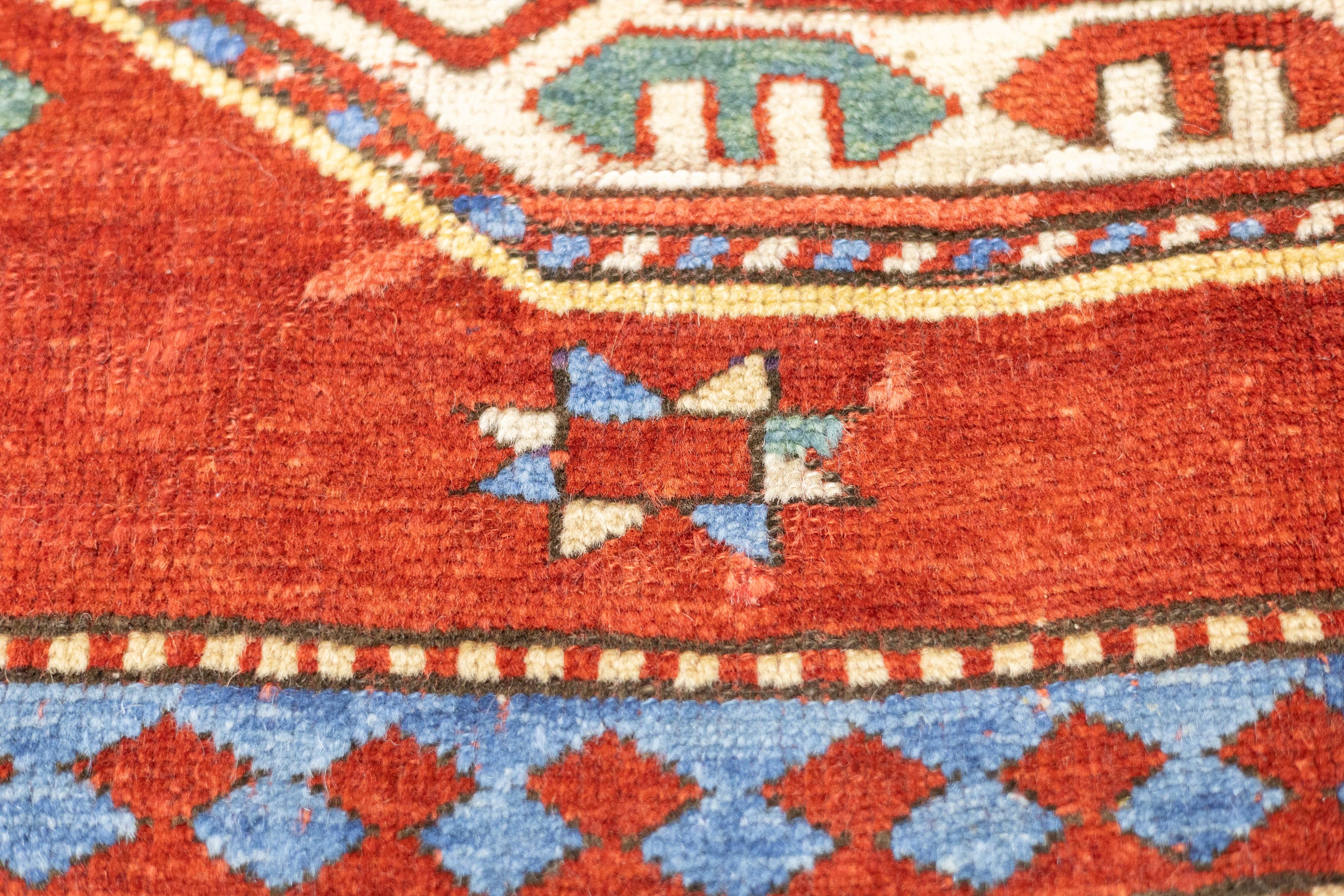 Alfombra Kazak Caucásica Antigua 5'8